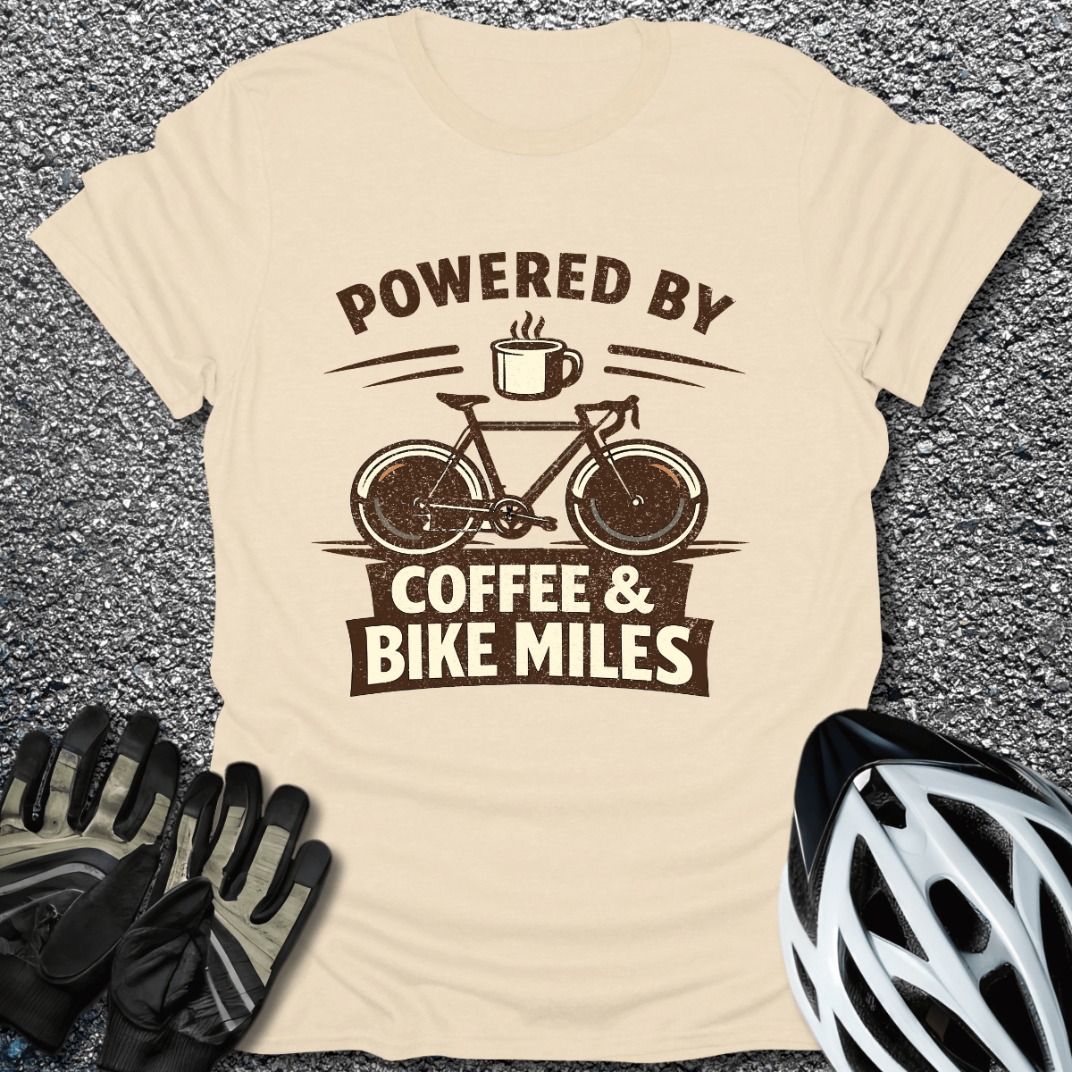 Coffee and Miles T-Shirt in Natural / S from CycleTees