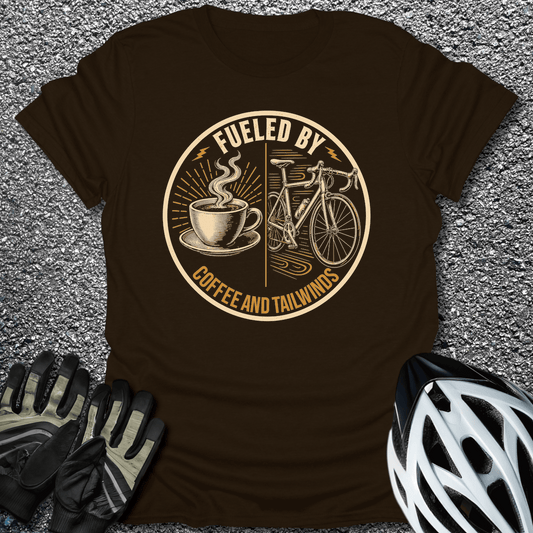 Coffee And Tailwinds T-Shirt in Dark Chocolate / S from CycleTees