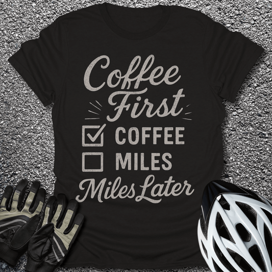 Coffee First T-Shirt in Black / S from CycleTees