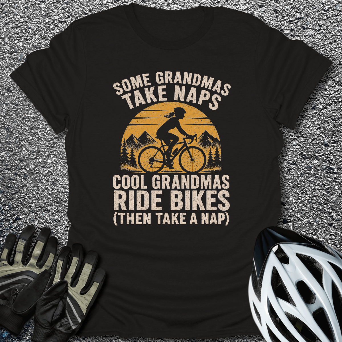 Cool Grandmas T-Shirt in S / Black from CycleTees