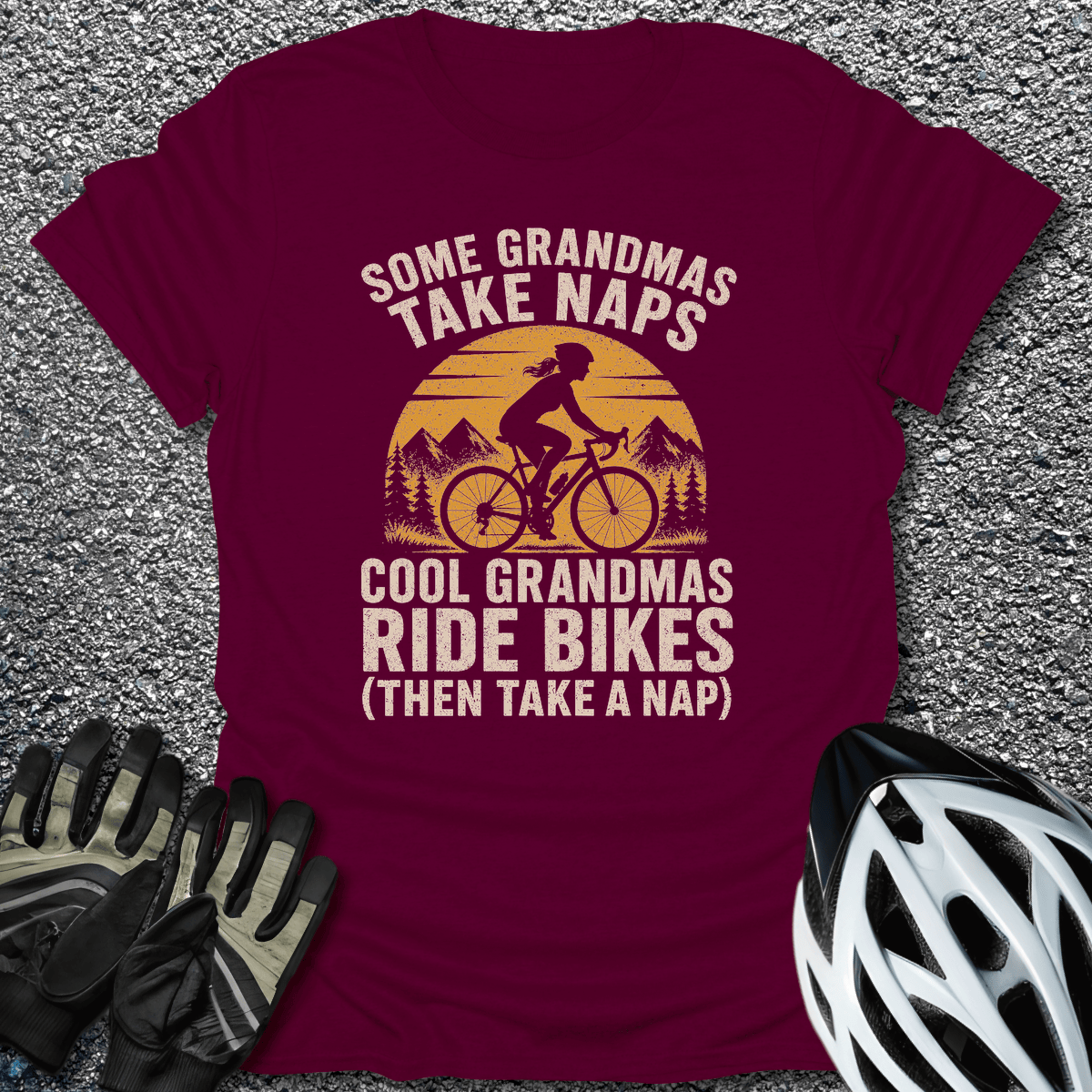 Cool Grandmas T-Shirt in S / Maroon from CycleTees