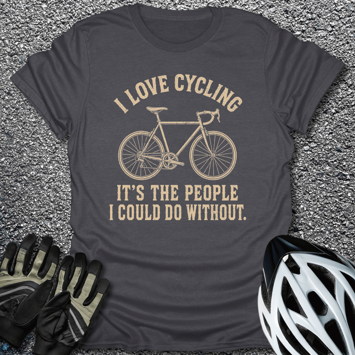 Could Do Without T-Shirt in Dark Heather / S from CycleTees