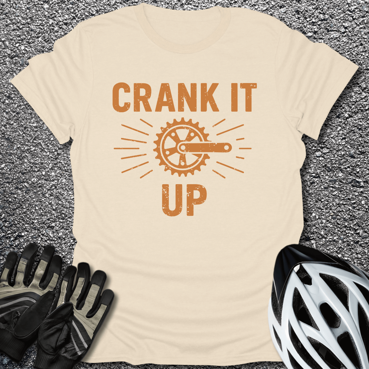 Crank It Up T-Shirt in Natural / S from CycleTees