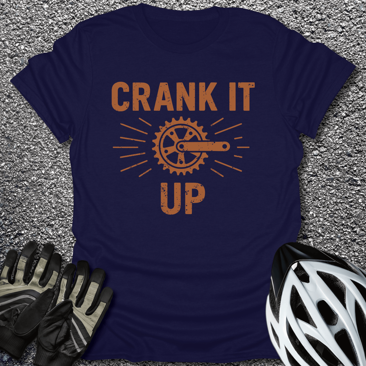 Crank It Up T-Shirt in Navy / S from CycleTees
