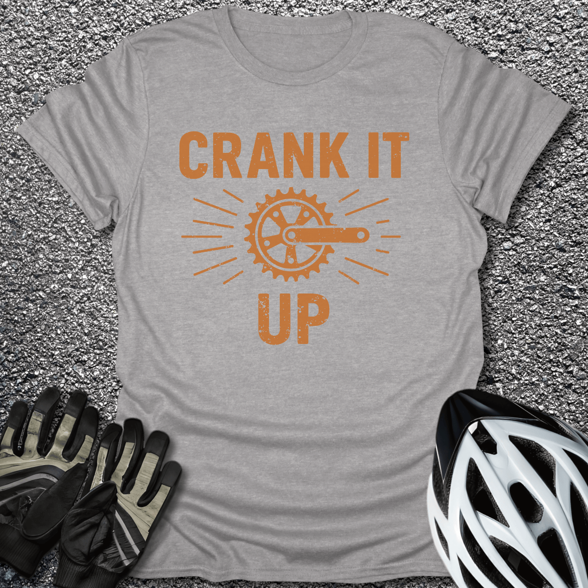 Crank It Up T-Shirt in Sport Grey / S from CycleTees