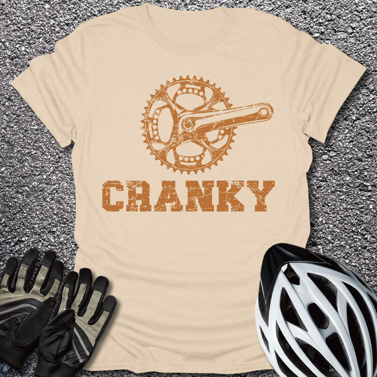 Cranky T-Shirt in Sand / S from CycleTees