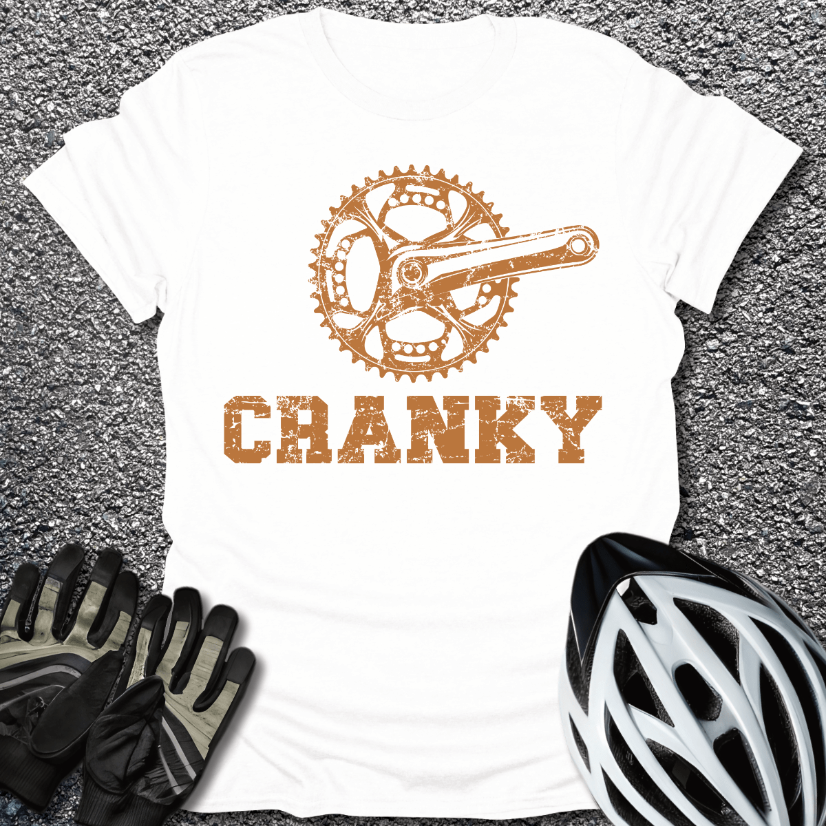 Cranky T-Shirt in White / S from CycleTees