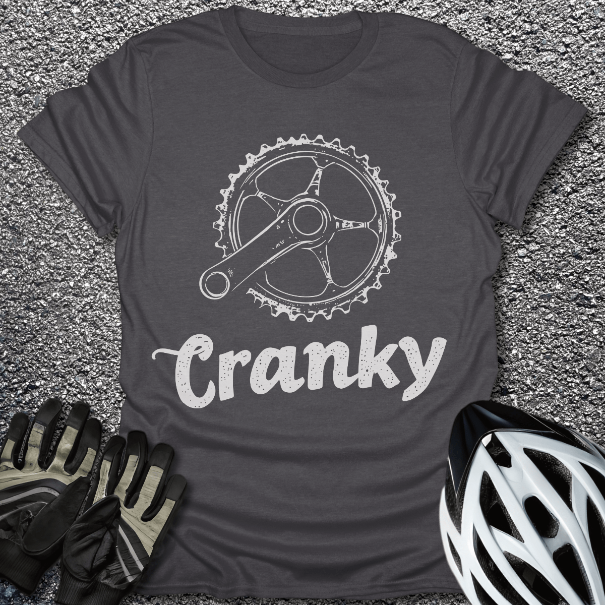 Cranky V2 T-Shirt in Dark Heather / S from CycleTees