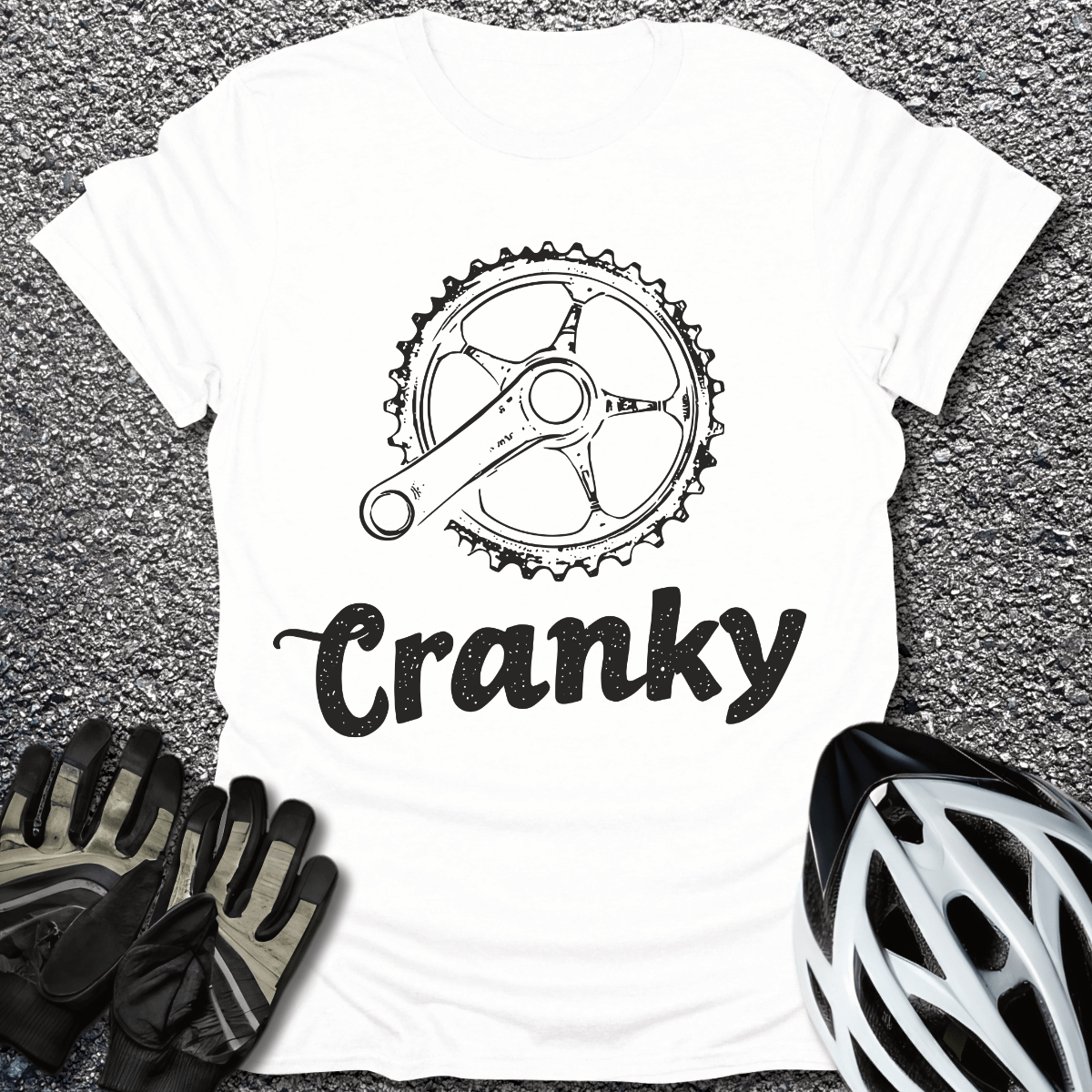 Cranky V2 T-Shirt in White / S from CycleTees
