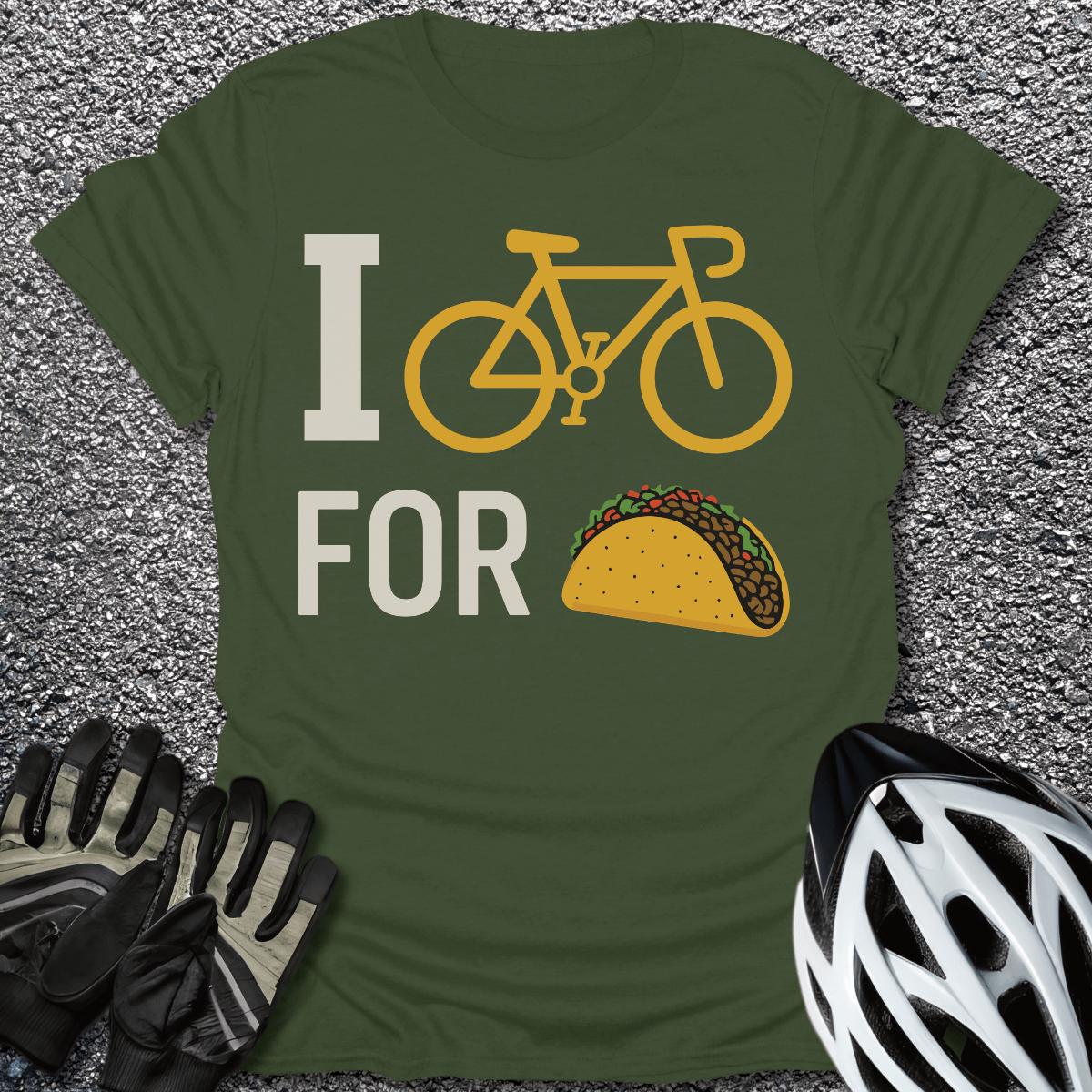 Cycle for Tacos T-Shirt in Military Green / S from CycleTees
