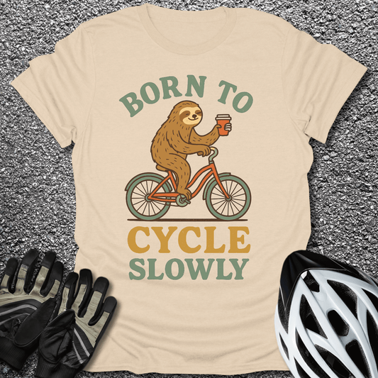 Cycle Slowly T-Shirt in Sand / S from CycleTees