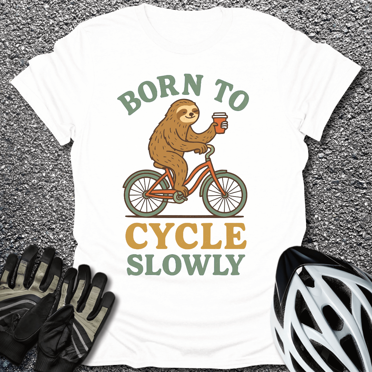 Cycle Slowly T-Shirt in White / S from CycleTees