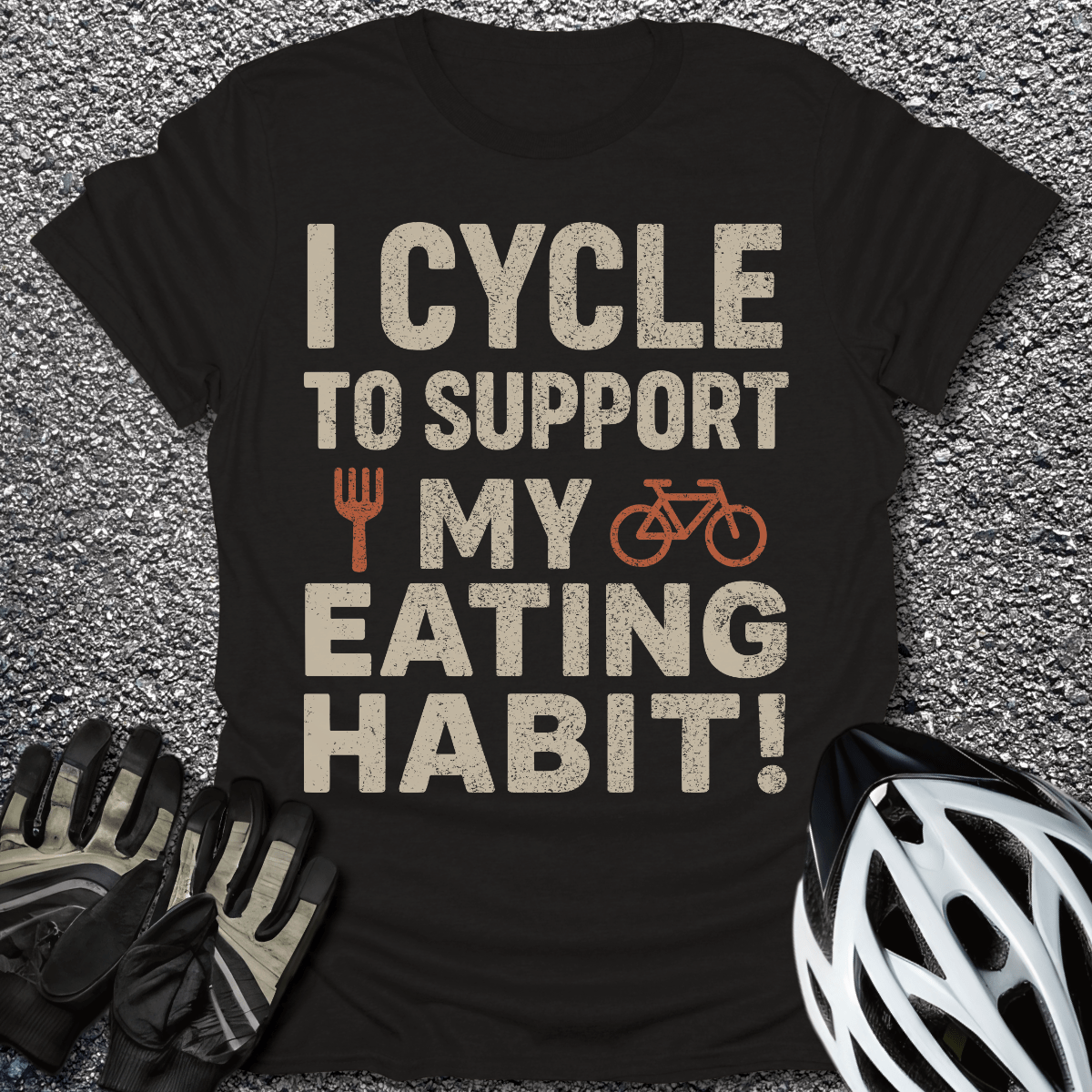 Cycle to Support T-Shirt in Black / S from CycleTees