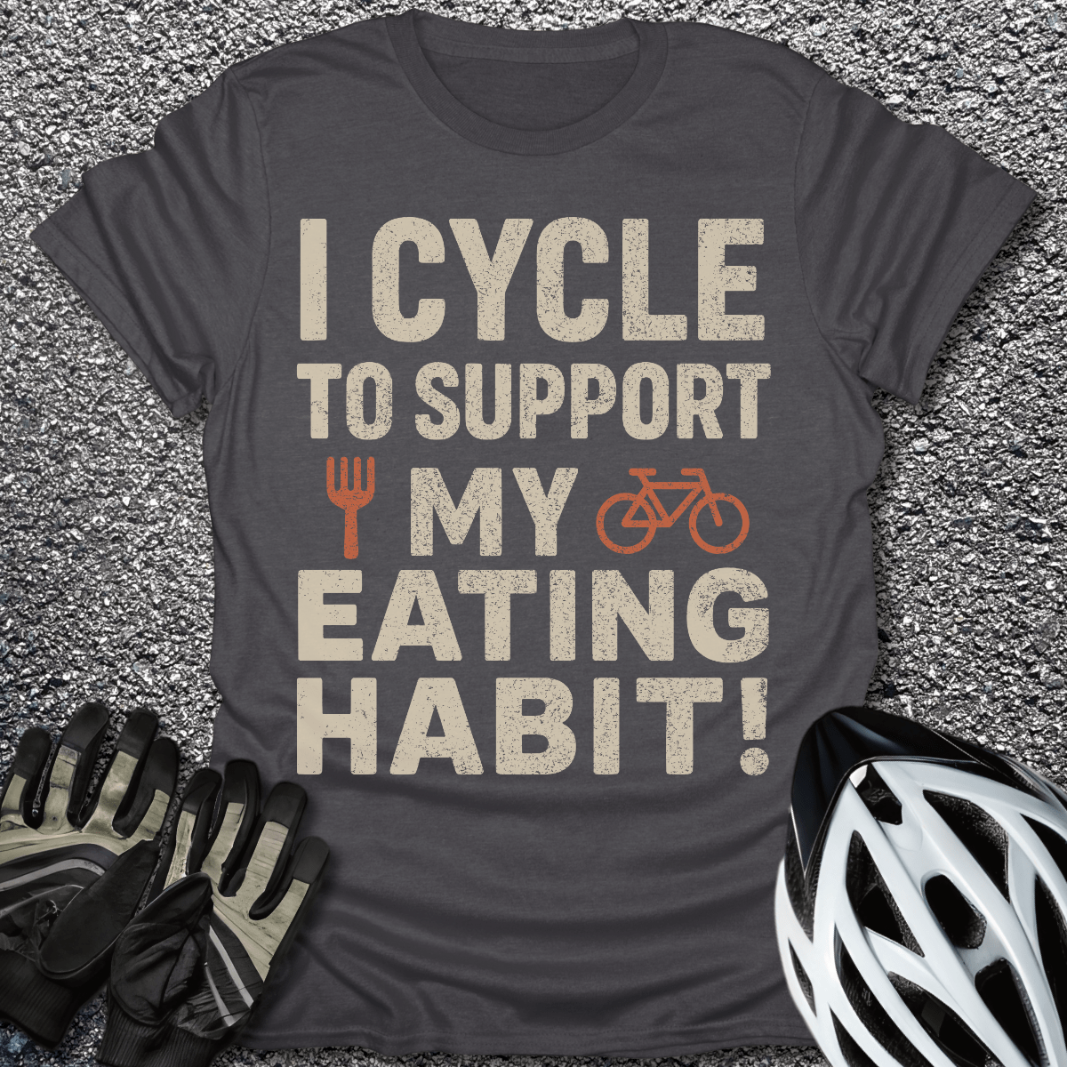 Cycle to Support T-Shirt in Dark Heather / S from CycleTees