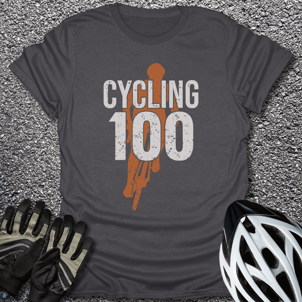 Cycling 100 T-Shirt in Dark Heather / S from CycleTees