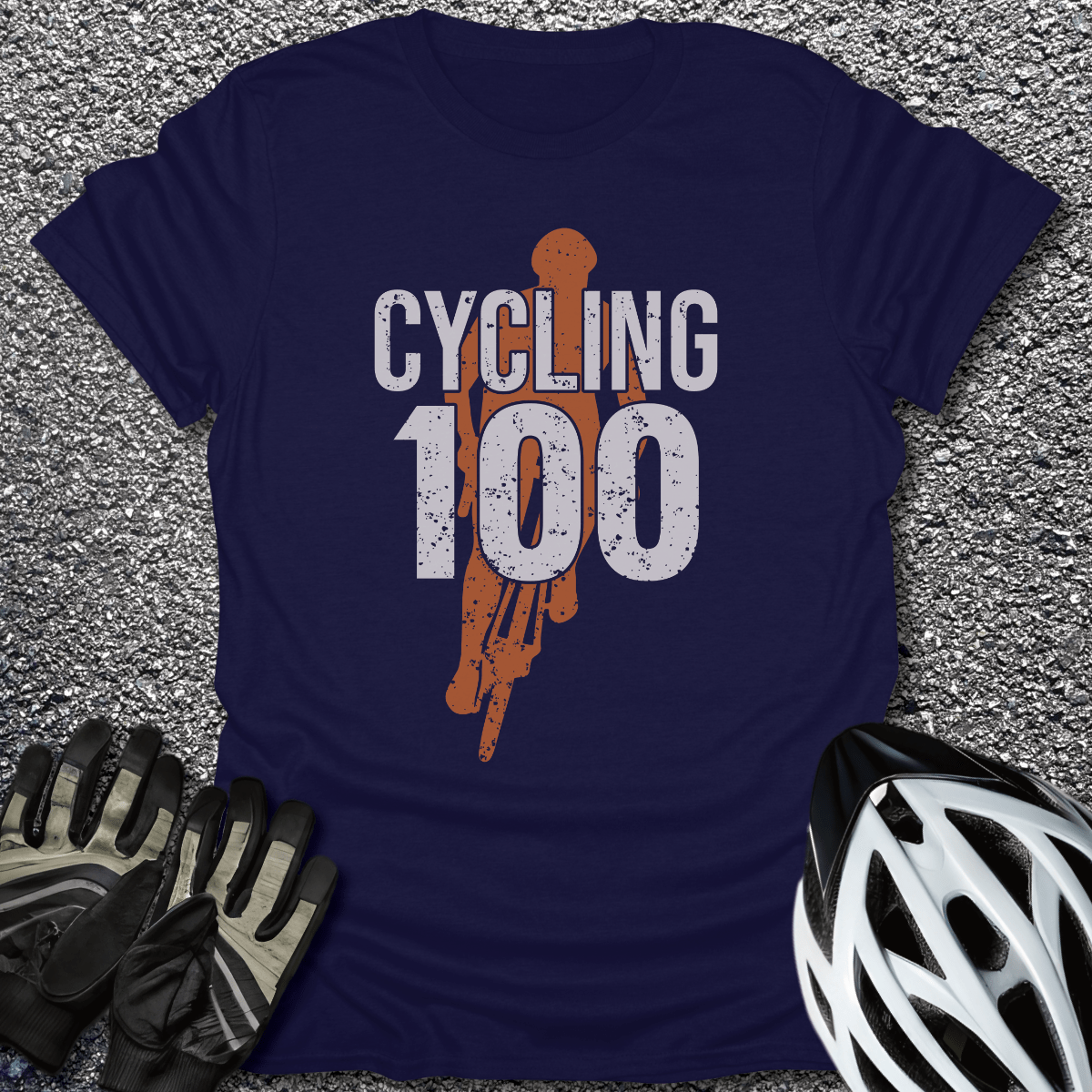 Cycling 100 T-Shirt in Navy / S from CycleTees