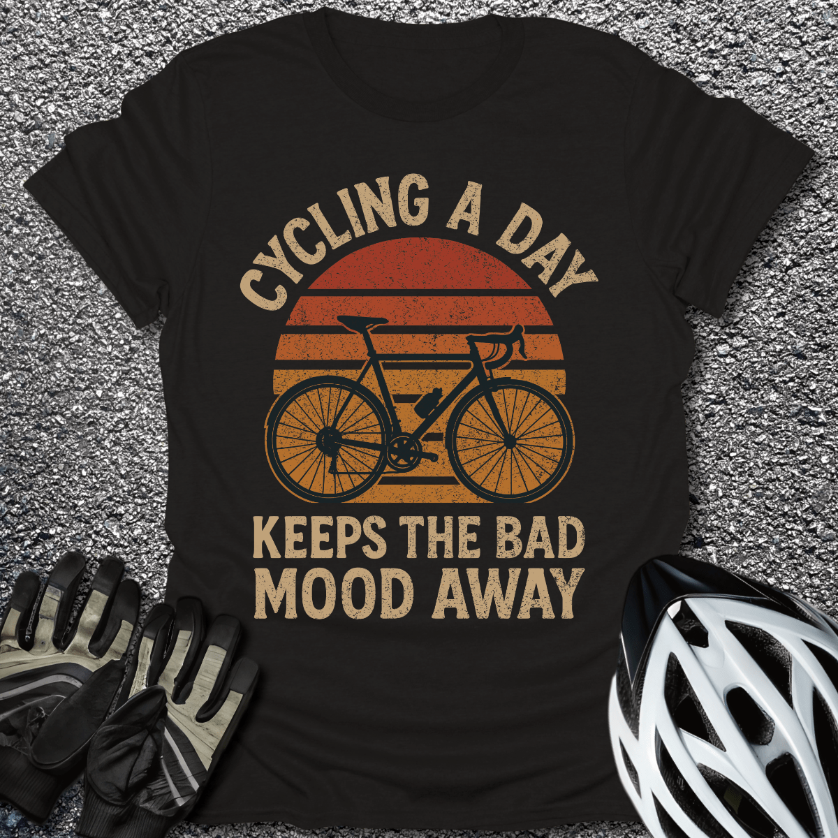 Cycling a Day T-Shirt in Black / S from CycleTees
