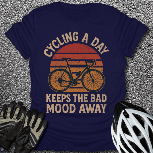 Cycling a Day T-Shirt in Navy / S from CycleTees