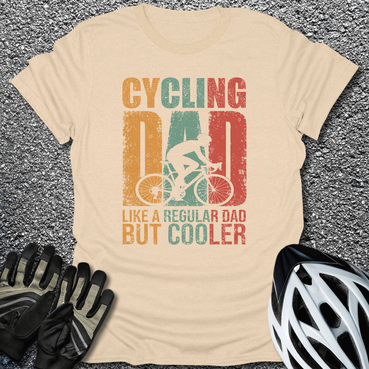 Cycling Dad T-Shirt in Sand / S from CycleTees