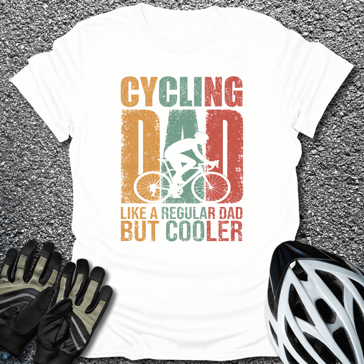 Cycling Dad T-Shirt in White / S from CycleTees