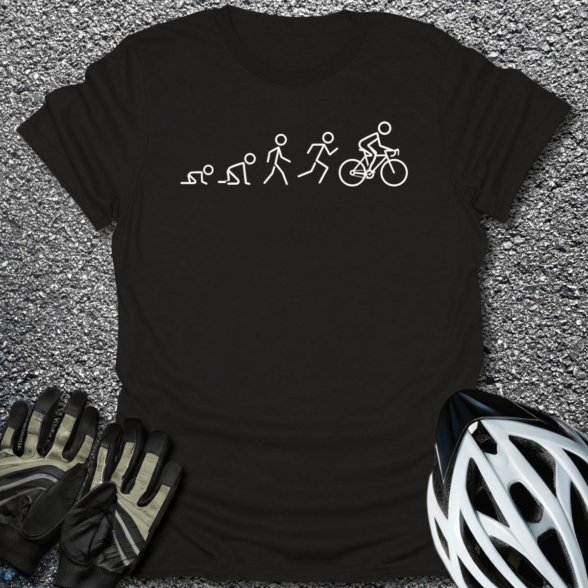 Cycling Evolution T-Shirt in Black / S from CycleTees