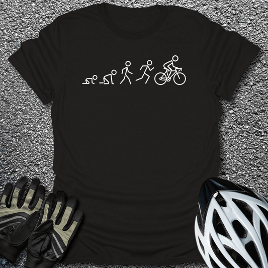 Cycling Evolution T-Shirt in Black / S from CycleTees