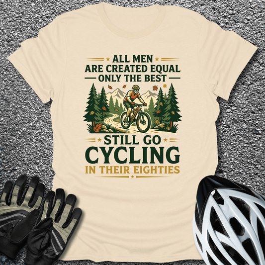 Cycling in Eighties T-Shirt in Natural / S from CycleTees