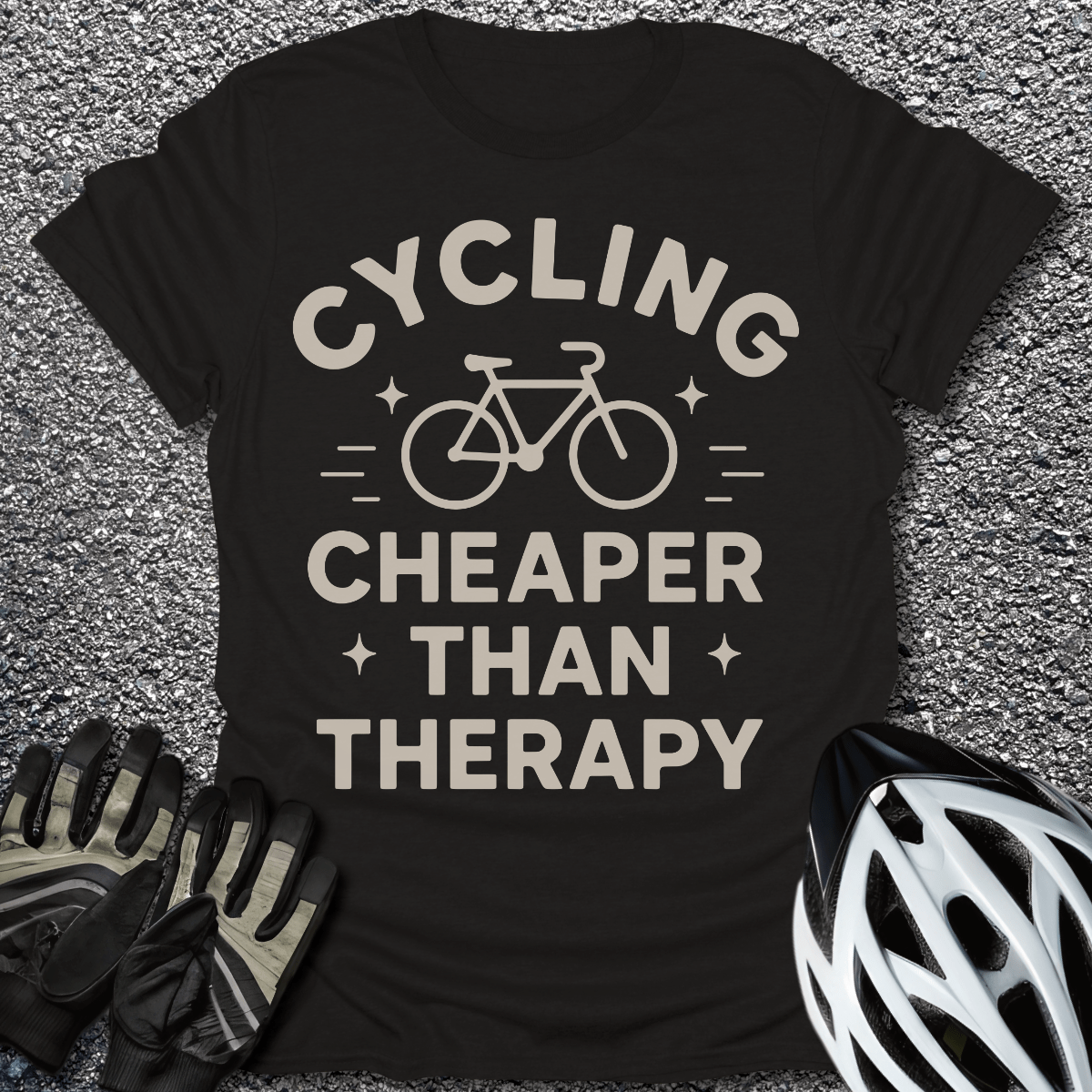 Cycling or Therapy T-Shirt in Black / S from CycleTees