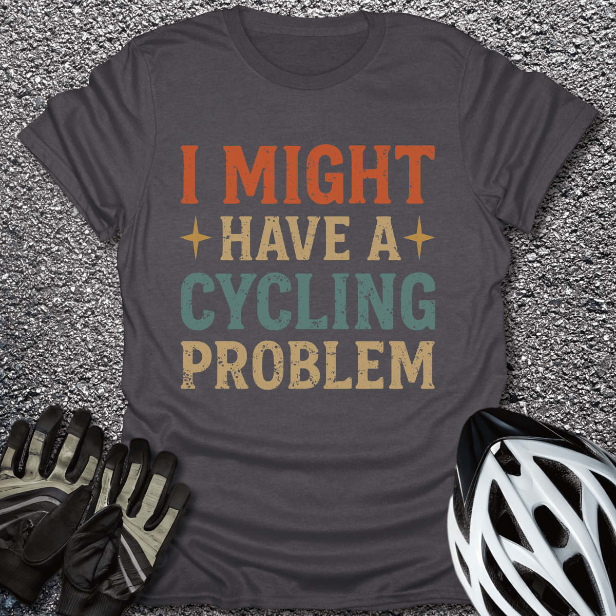 Cycling Problem T-Shirt in Dark Heather / S from CycleTees