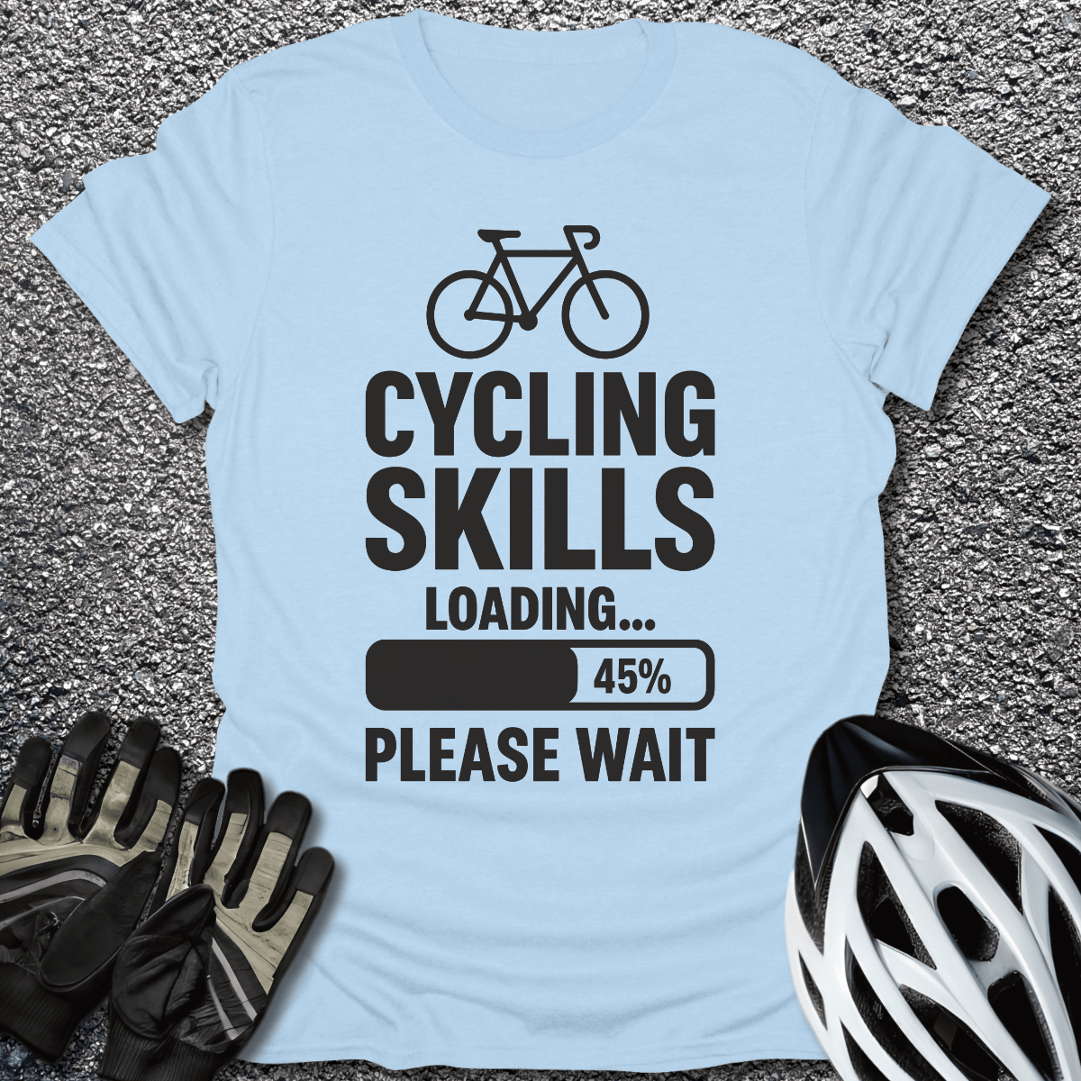 Cycling Skills T-Shirt in Light Blue / S from CycleTees