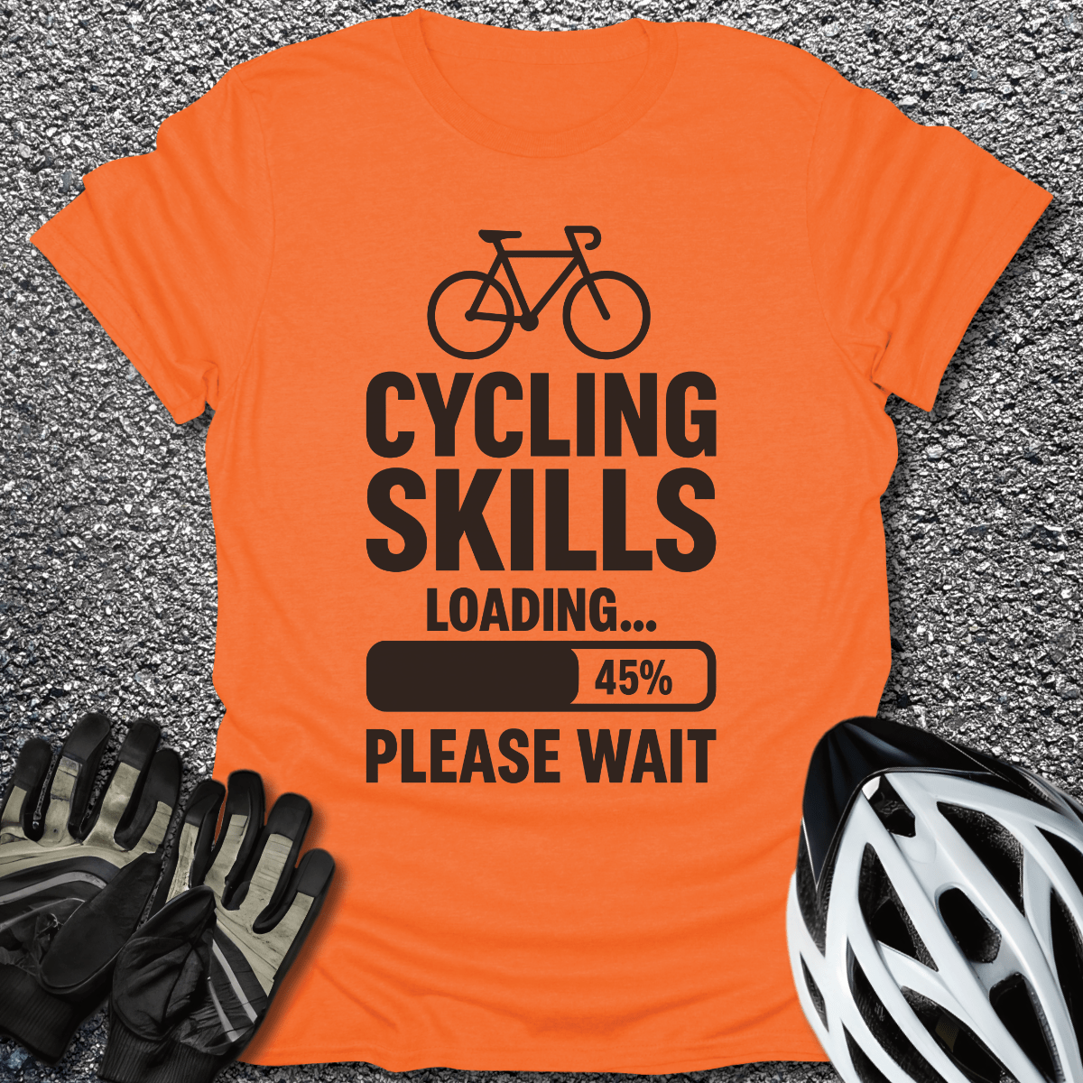 Cycling Skills T-Shirt in Orange / S from CycleTees