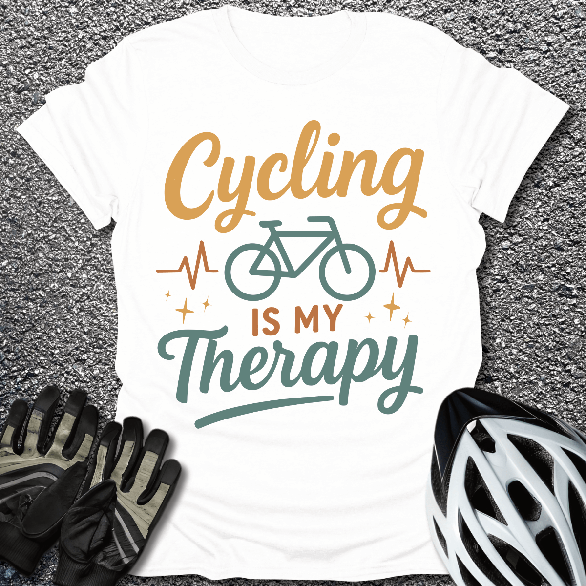 Cycling Therapy T-Shirt in White / S from CycleTees