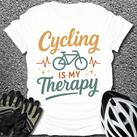 Cycling Therapy T-Shirt in White / S from CycleTees