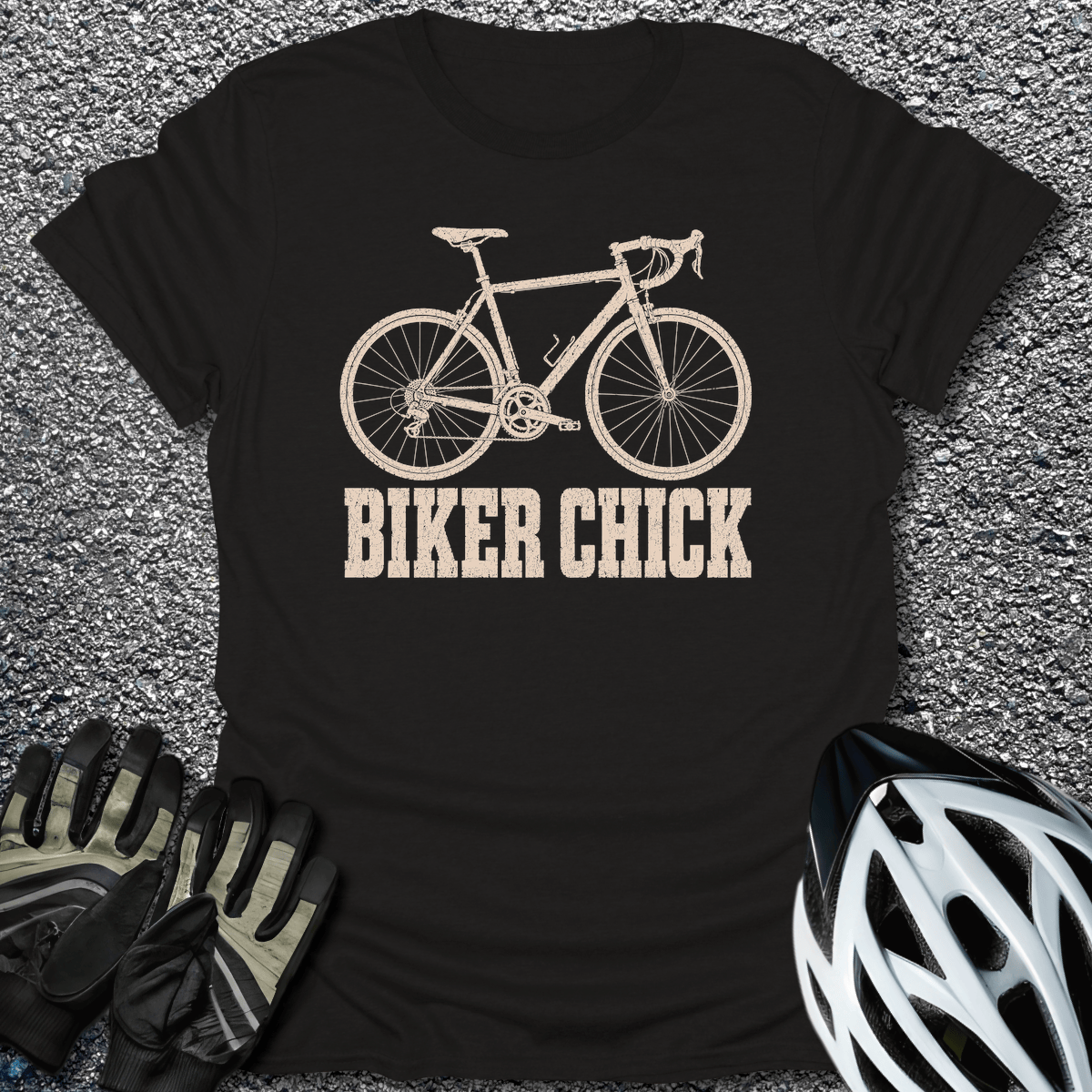 Cyclist Chick T-Shirt in Black / S from CycleTees