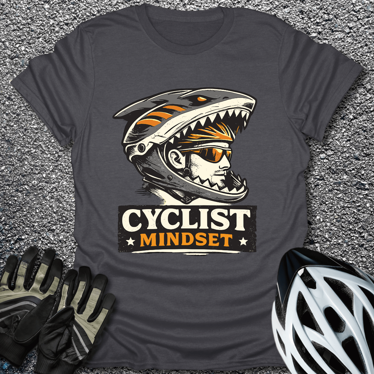 Cyclist Mindset T-Shirt in Dark Heather / S from CycleTees