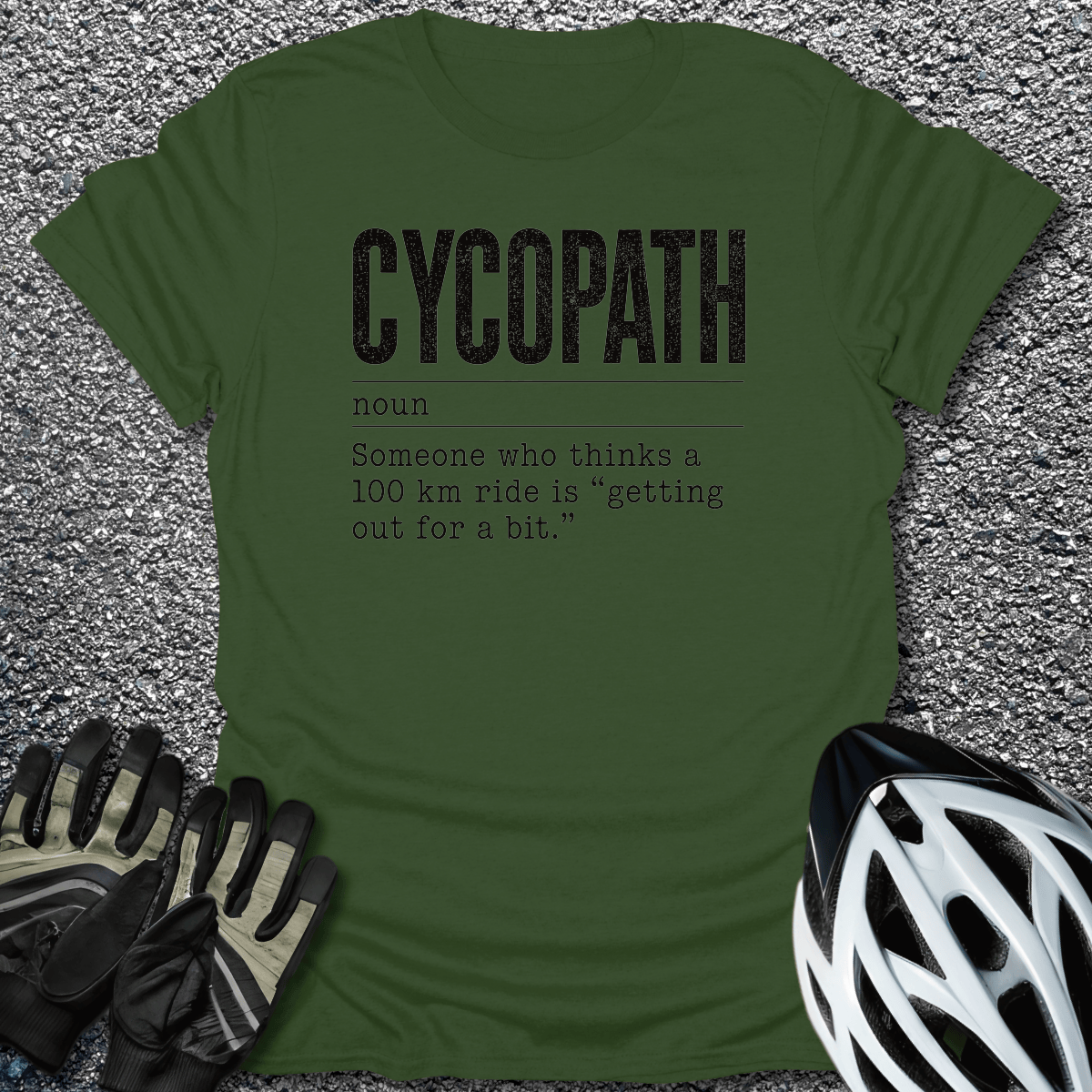 Cycopath T-Shirt in Military Green / S from CycleTees