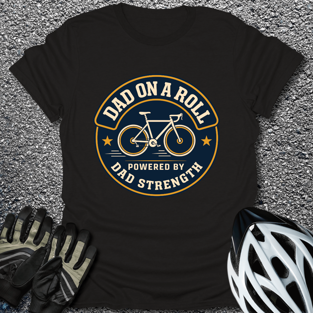 Dad on a Roll T-Shirt in Black / S from CycleTees