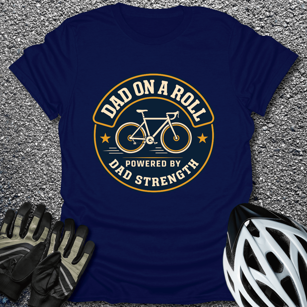 Dad on a Roll T-Shirt in Navy / S from CycleTees