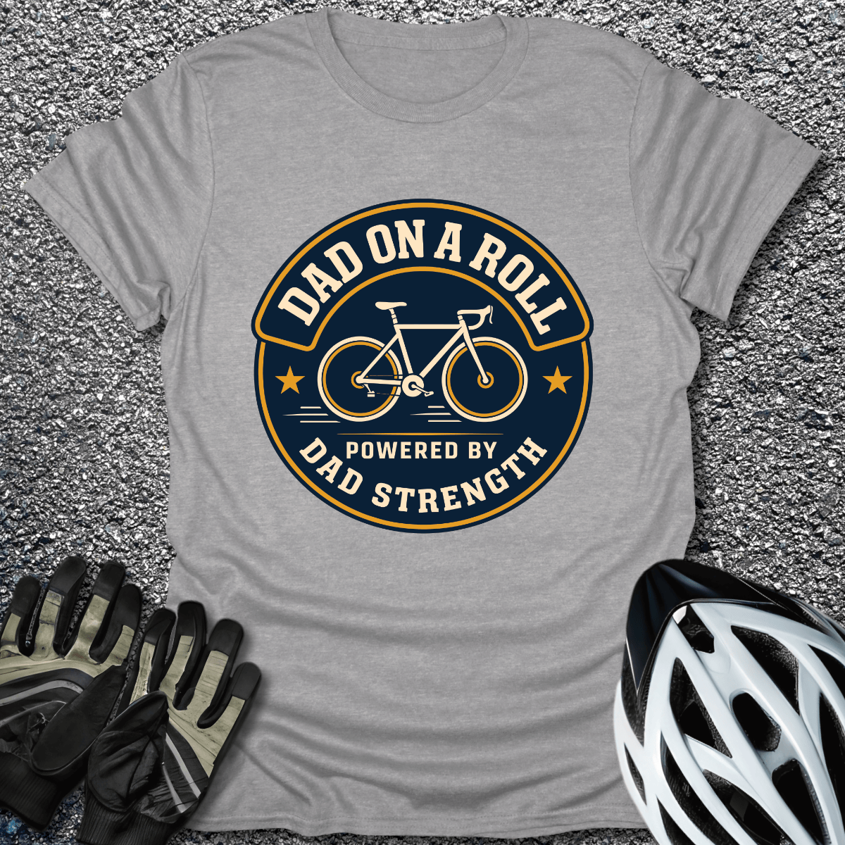 Dad on a Roll T-Shirt in Sport Grey / S from CycleTees