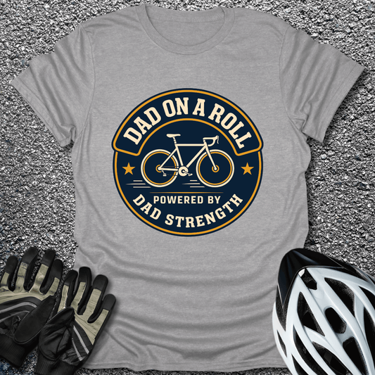 Dad on a Roll T-Shirt in Sport Grey / S from CycleTees