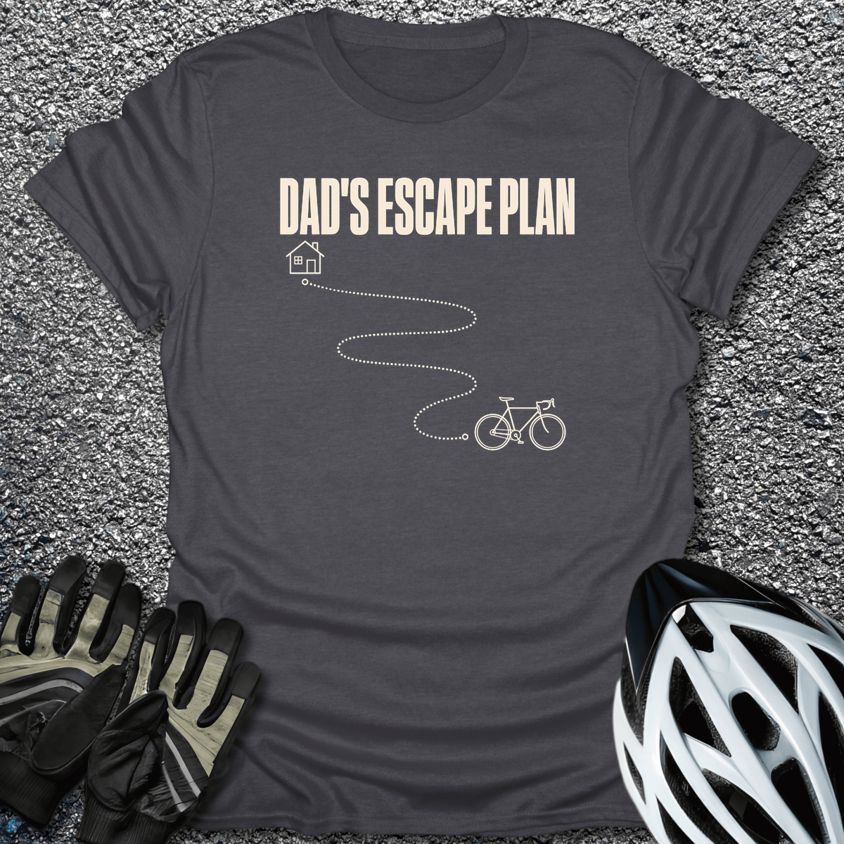 Dad's Escape Plan T-Shirt in Dark Heather / S from CycleTees