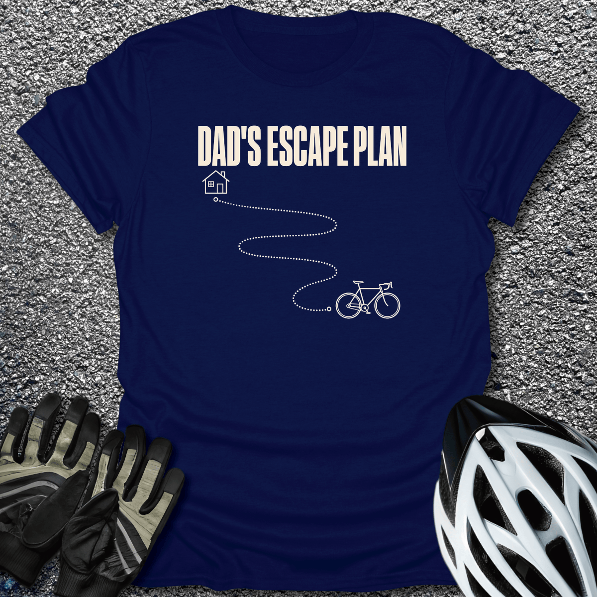 Dad's Escape Plan T-Shirt in Navy / S from CycleTees