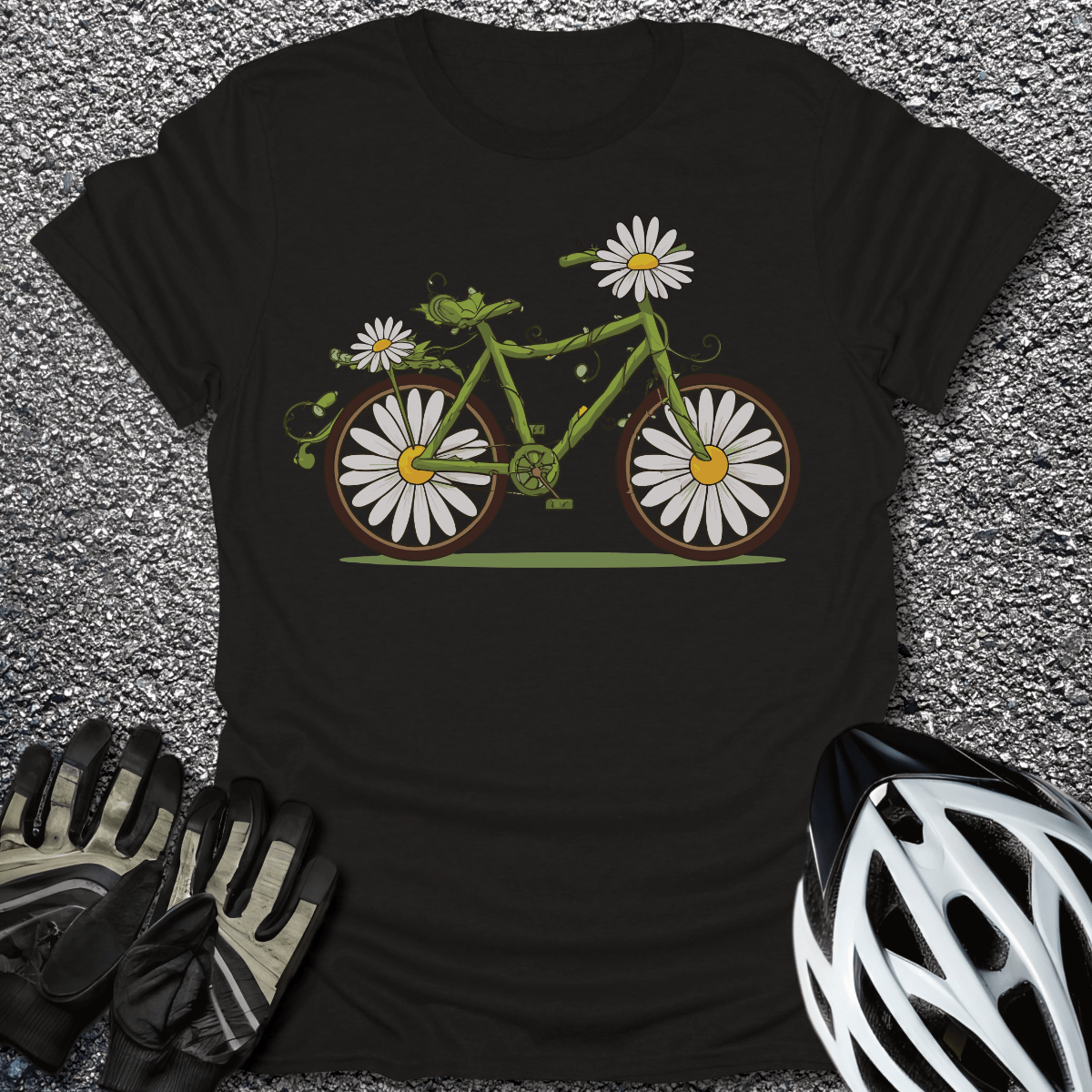 Daisy Bike T-Shirt in Black / S from CycleTees