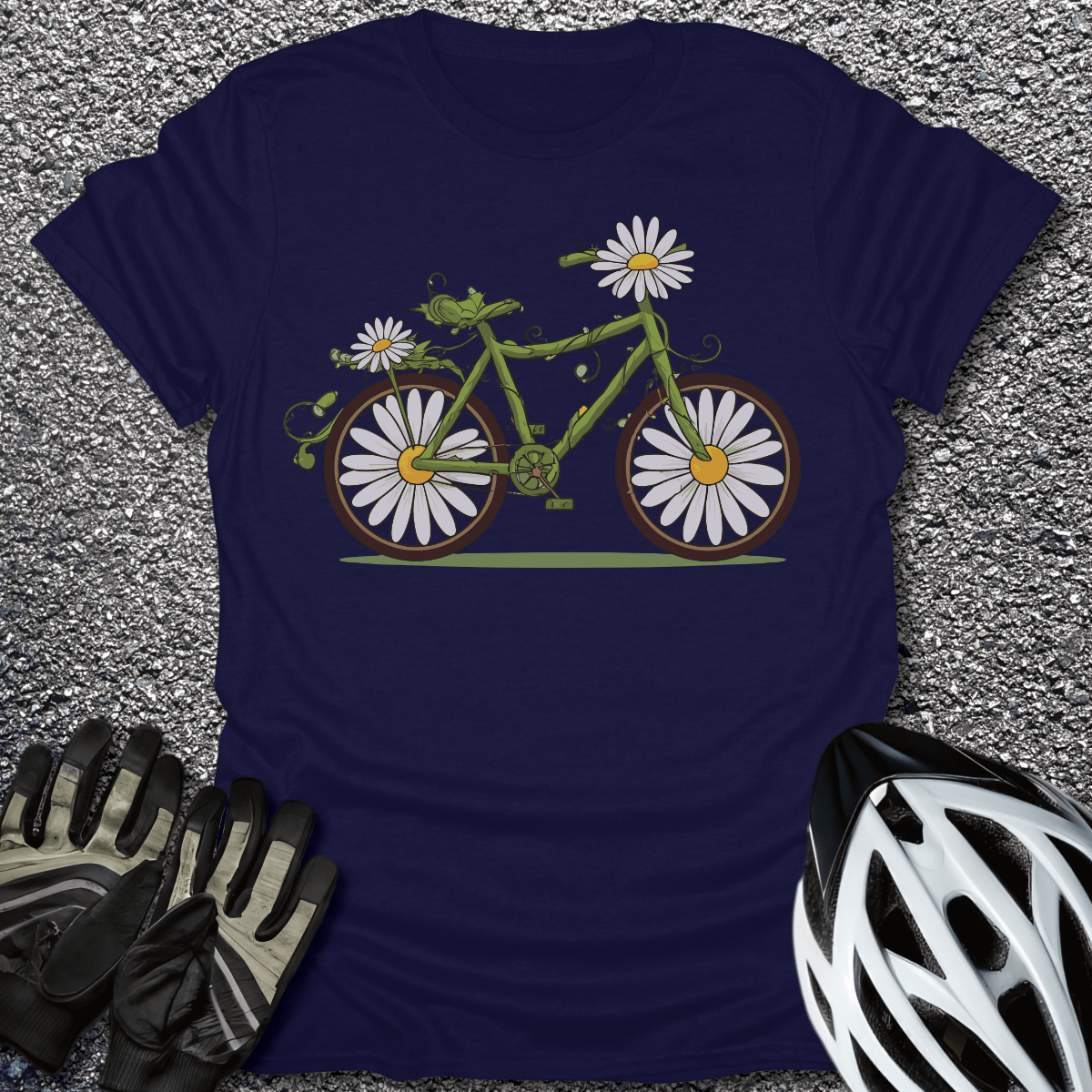 Daisy Bike T-Shirt in Navy / S from CycleTees