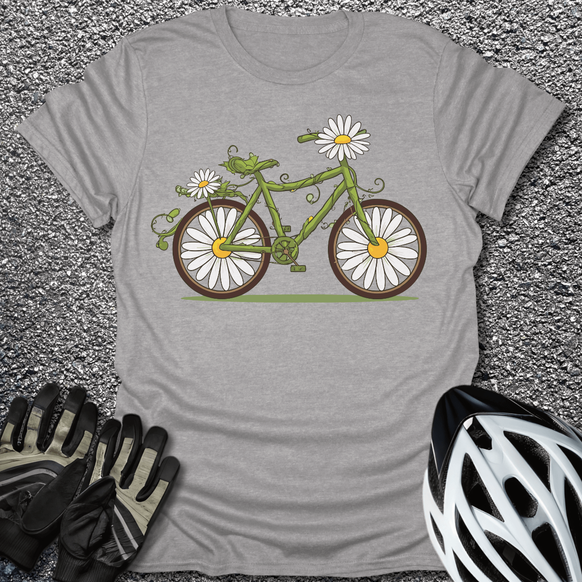 Daisy Bike T-Shirt in Sport Grey / S from CycleTees