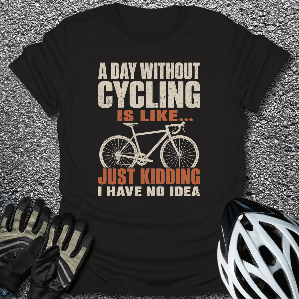 Day Without Cycling T-Shirt in Black / S from CycleTees