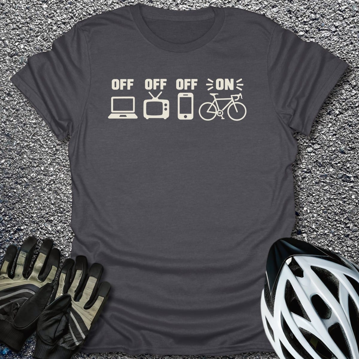 Digital Detox T-Shirt in Dark Heather / S from CycleTees