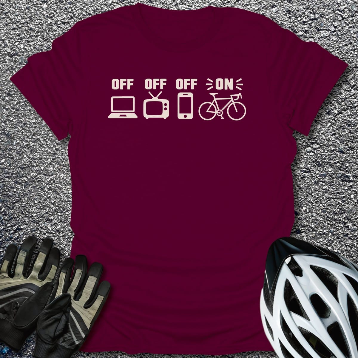 Digital Detox T-Shirt in Maroon / S from CycleTees