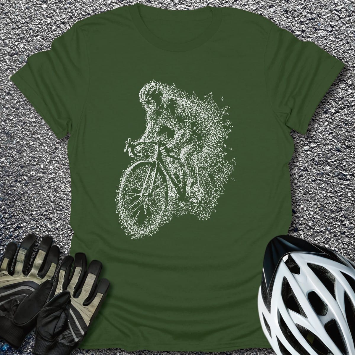 Dissolve T-Shirt in Military Green / S from CycleTees