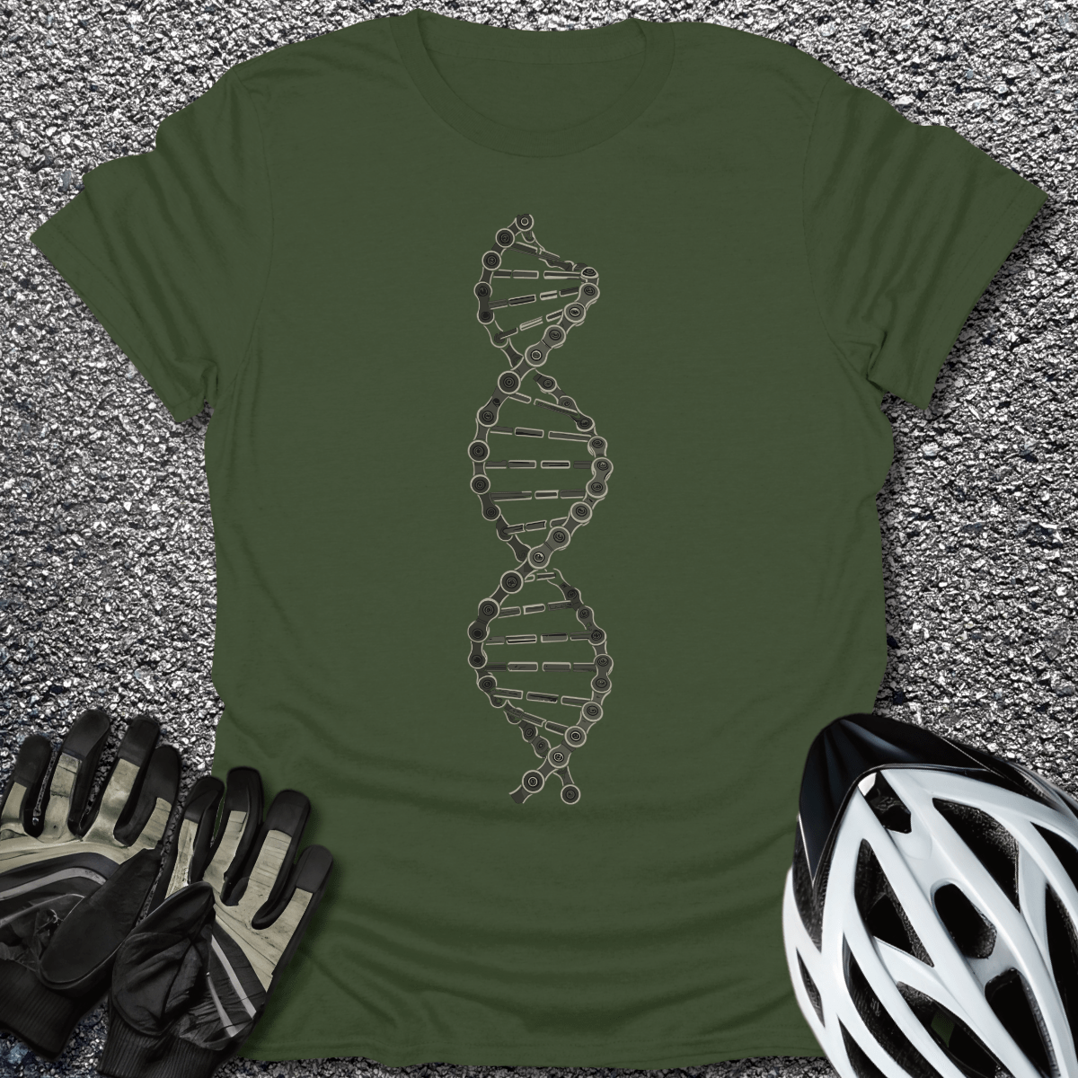 DNA Chain T-Shirt in Military Green / S from CycleTees